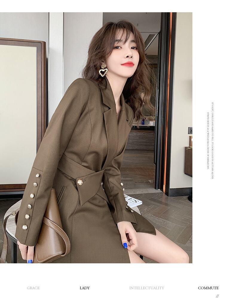 【dress】人気集中アイテム!気質満点ファッション 秋韓国系OL通勤スーツワンピース G2721