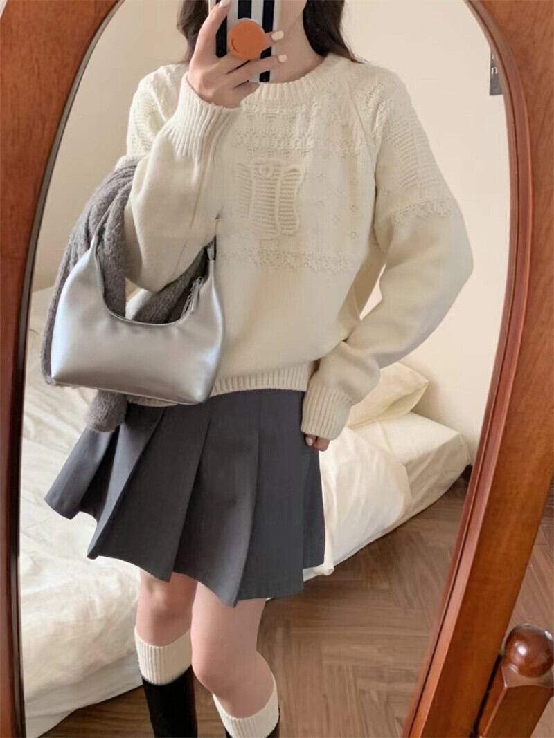 【tops】クルーネックニットセーターM19171