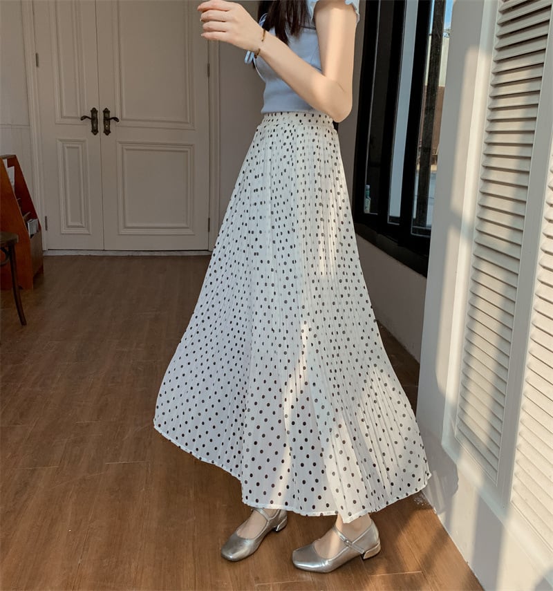 【bottoms】シフォンドット柄スカートG20489