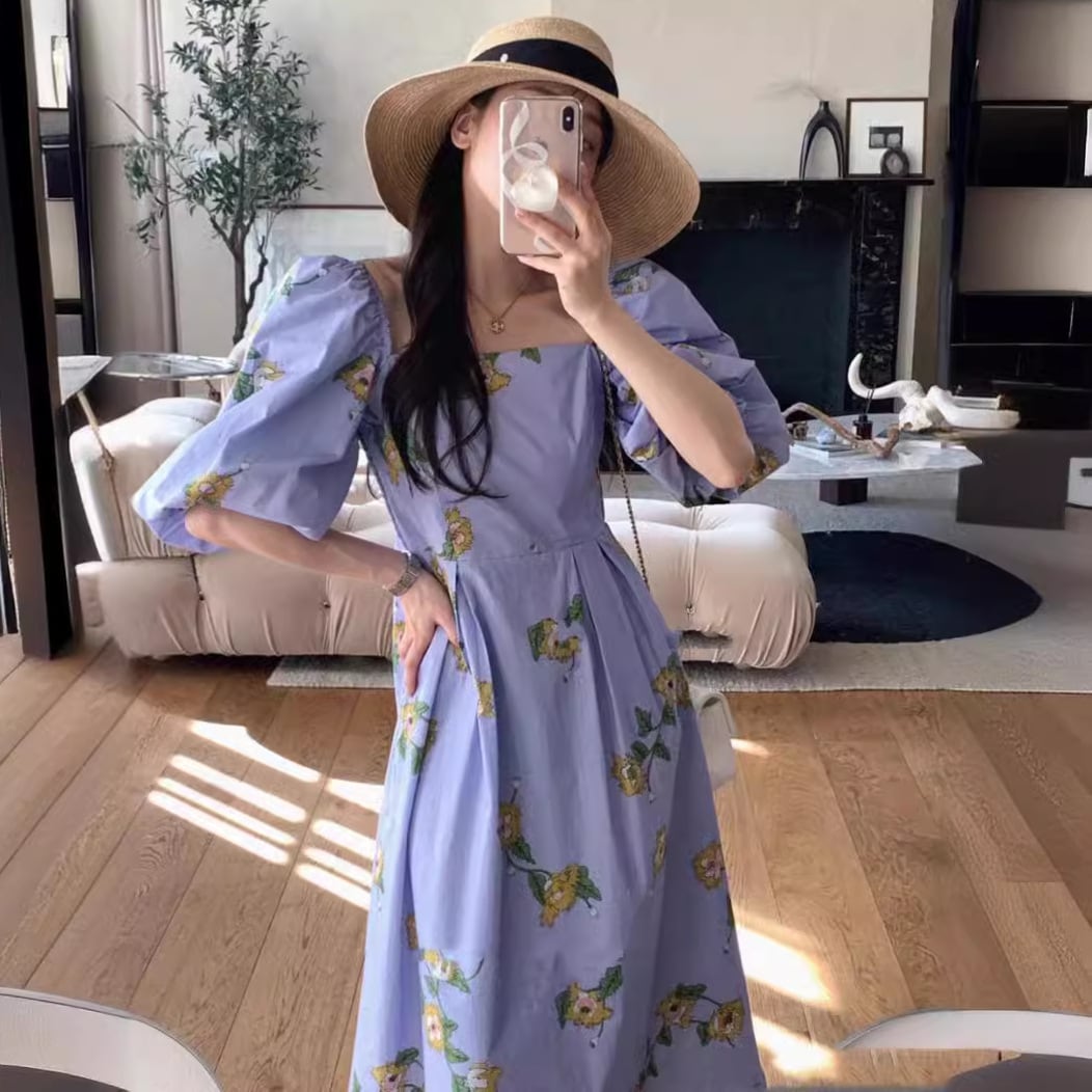 【dress】パフスリーブワンピース　M24735