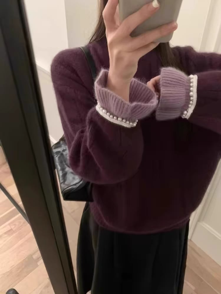 【tops】パールニットセーター　M29246