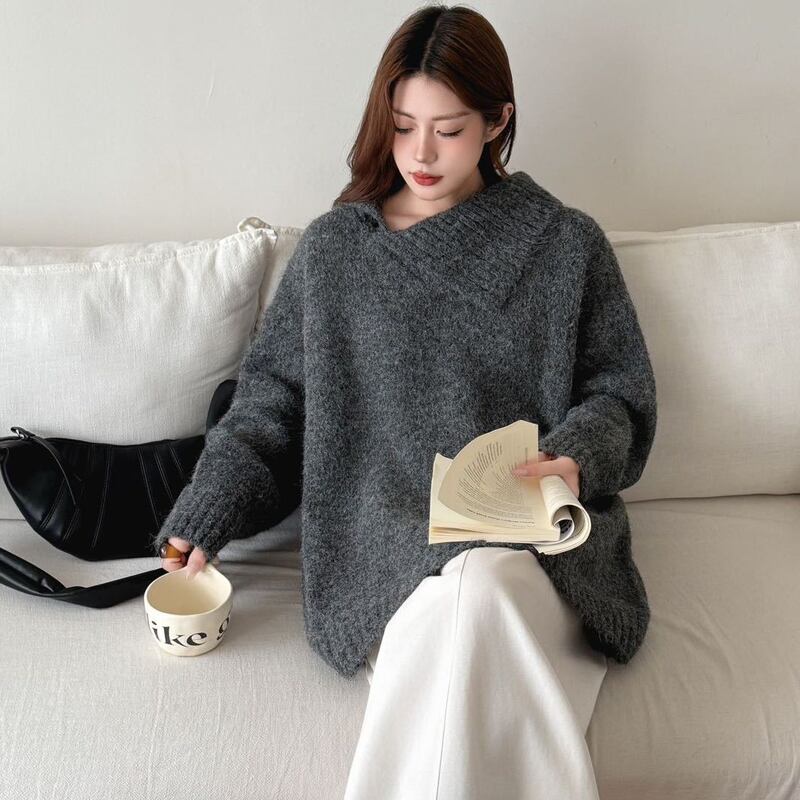 【tops】ハイネックニットトップス Q7252
