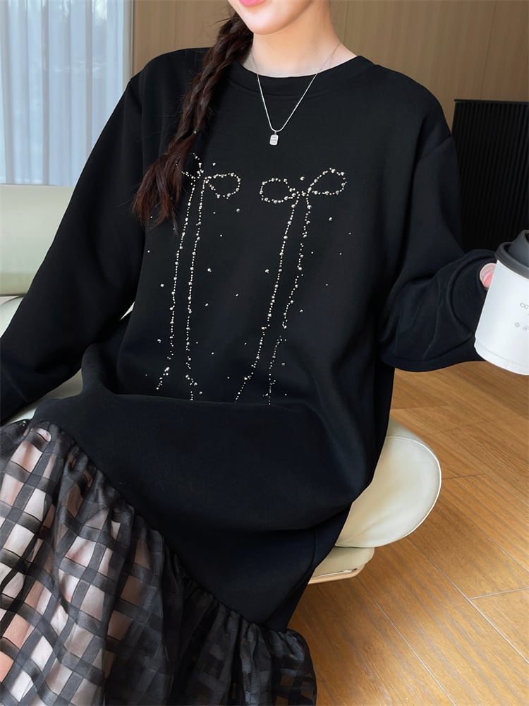 【dress】ビジュードッキングカジュアルワンピース　M28929