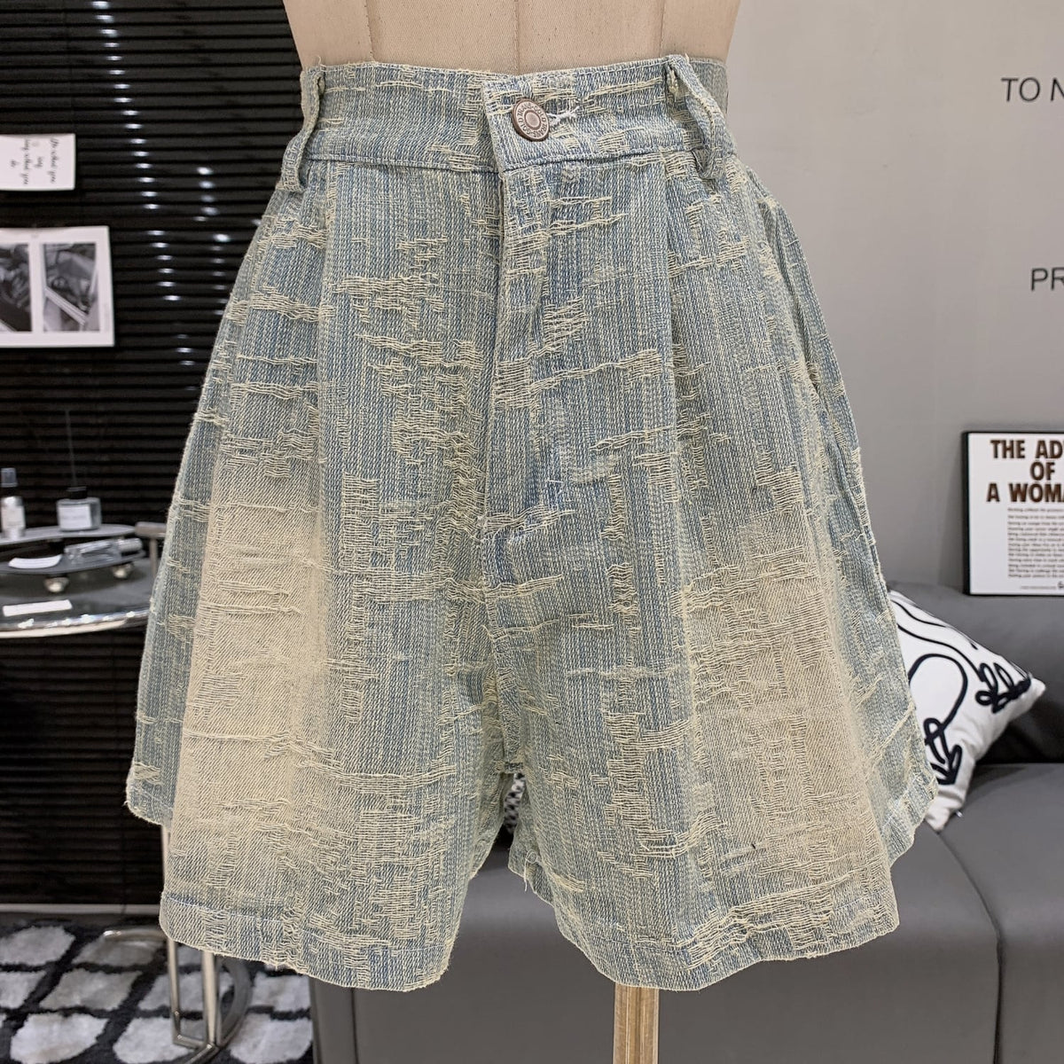【set】レースデニムベスト×ショートパンツセット　M24776