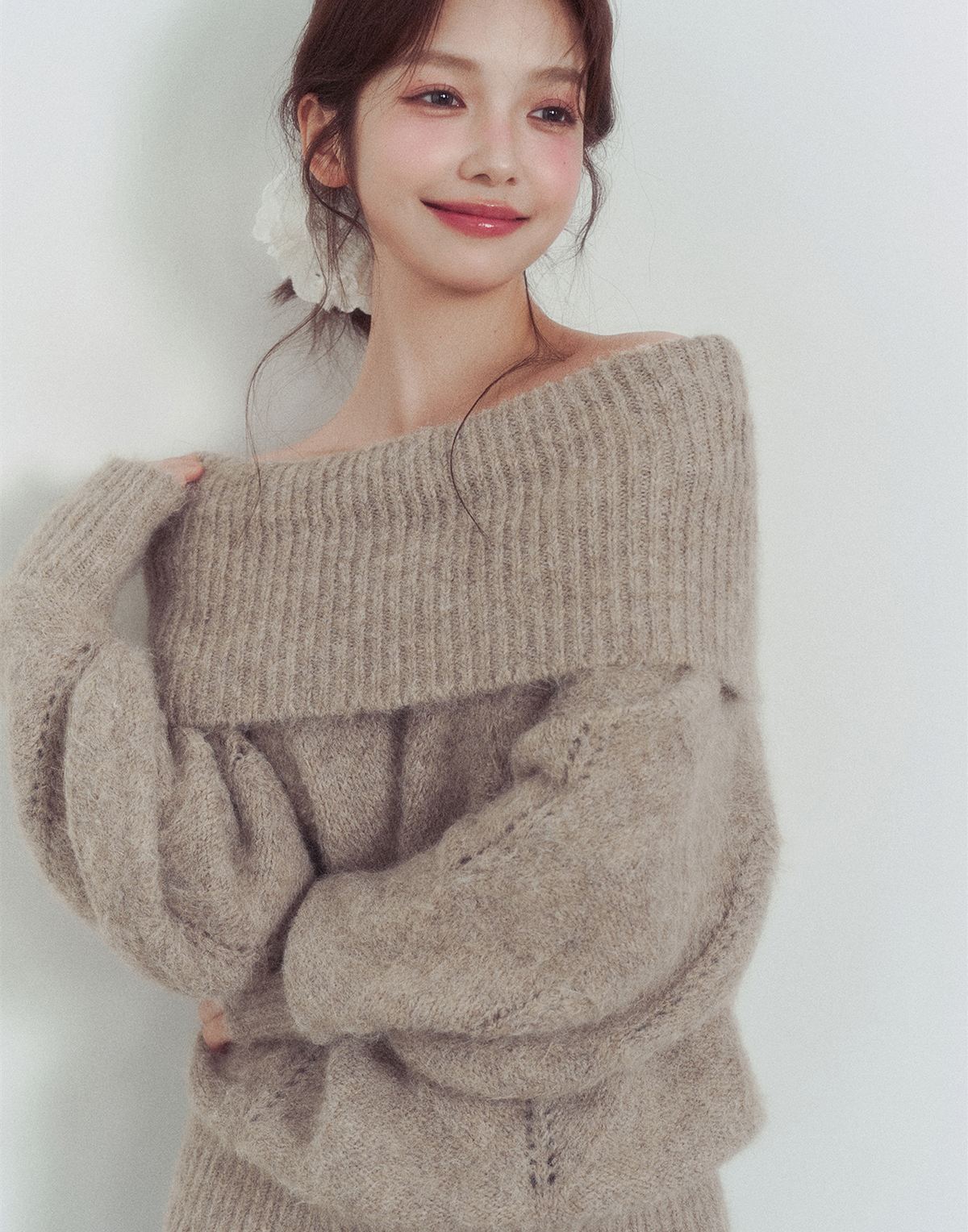 【tops】オフショルニットトップス　N3346