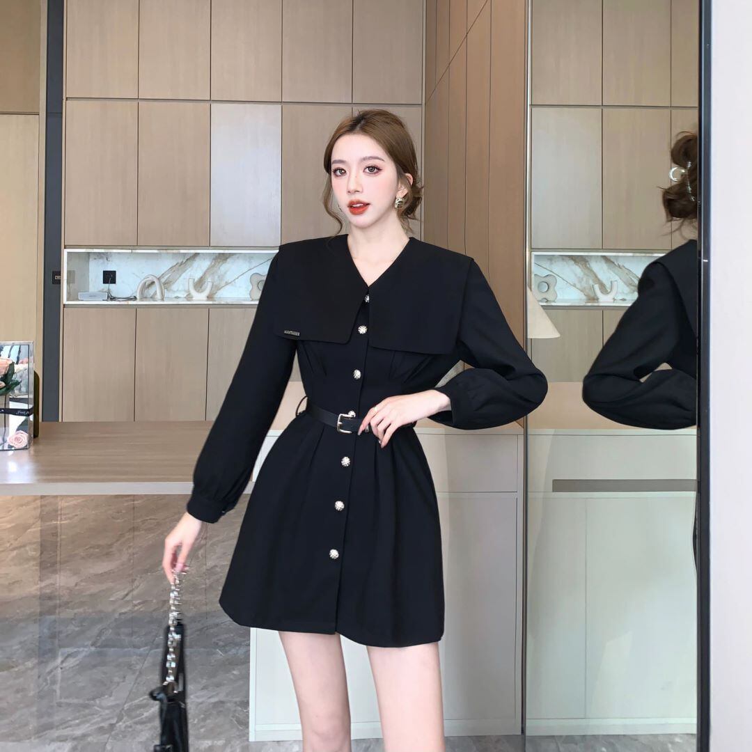 【dress】折り襟ワンピース　M18972