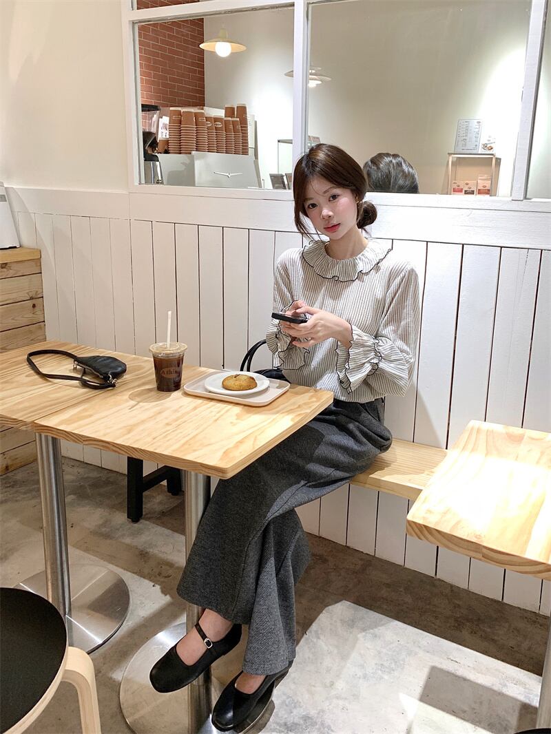 【tops】フリルシャツトップス　M29452
