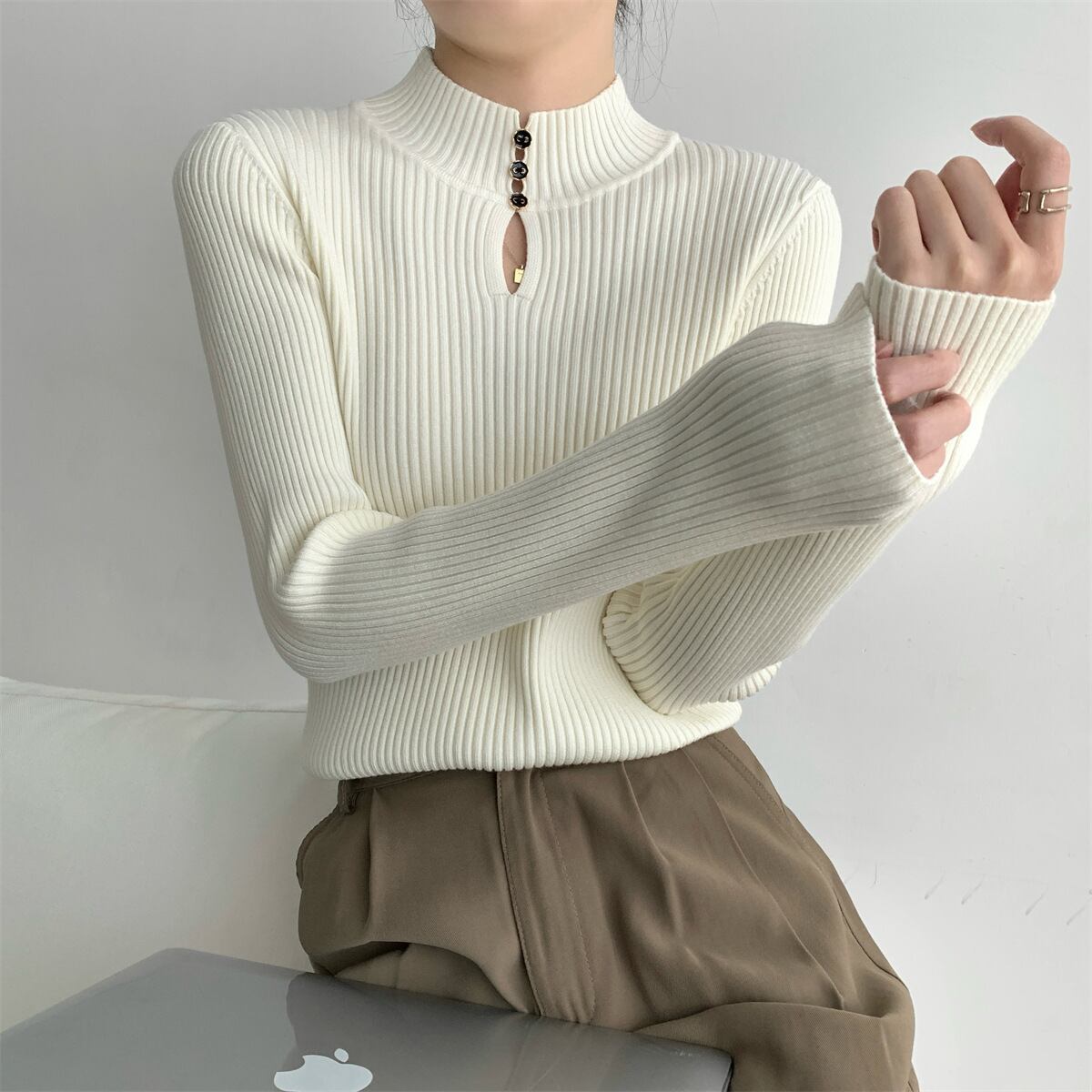 【tops】ニットトップス　M27664