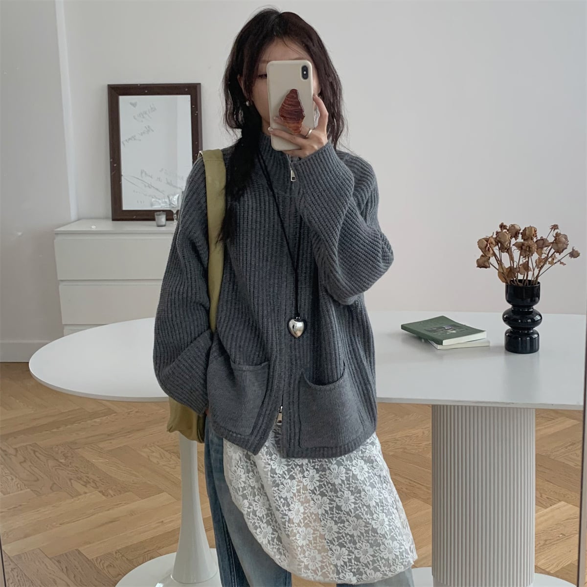 【outer】Wジップニットカーデ　M25986