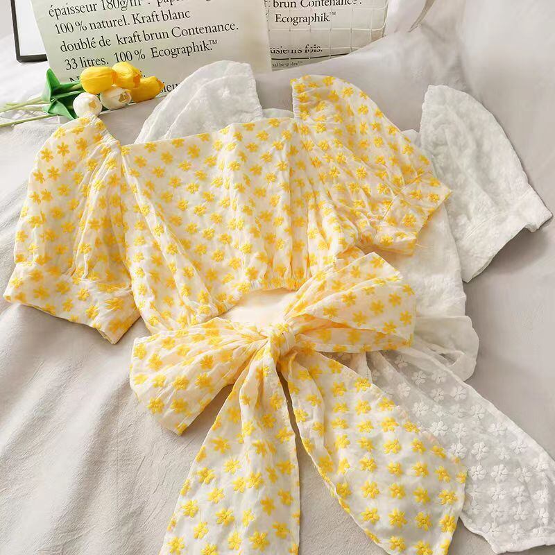 【tops】VネックリボンブラウスG20613