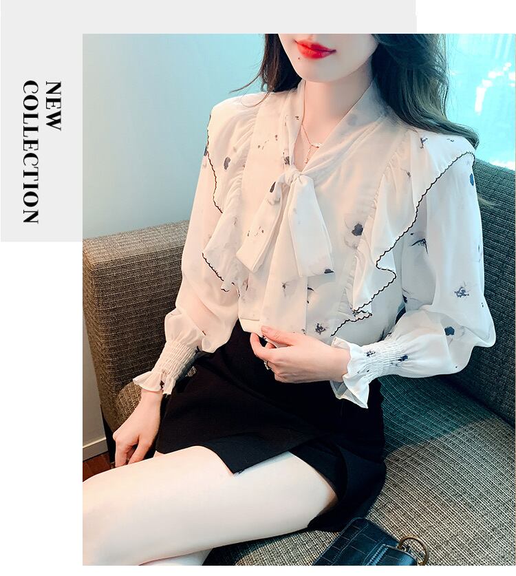 【tops】リボン付きシャツトップス　M18477