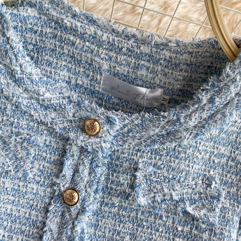 【set】高級感溢れる?3色ラウンドネックトップス+タイトスカートOL通勤セットアップF5647