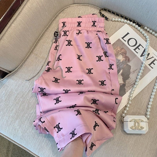 【bottoms】英字柄ガウチョパンツF7564