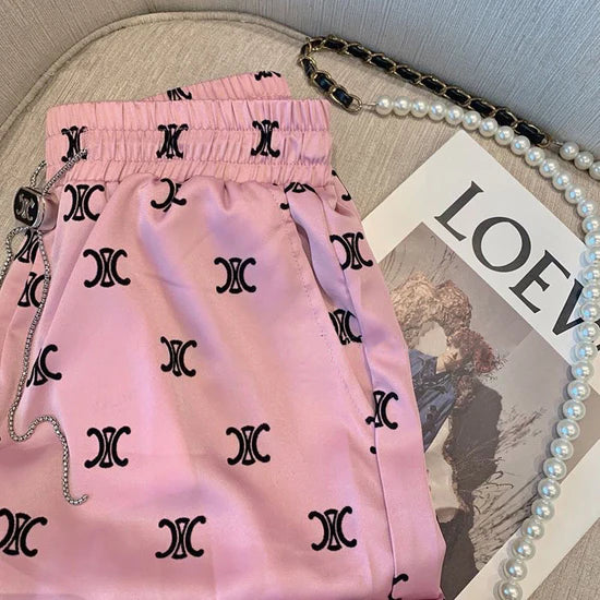 【bottoms】英字柄ガウチョパンツF7564