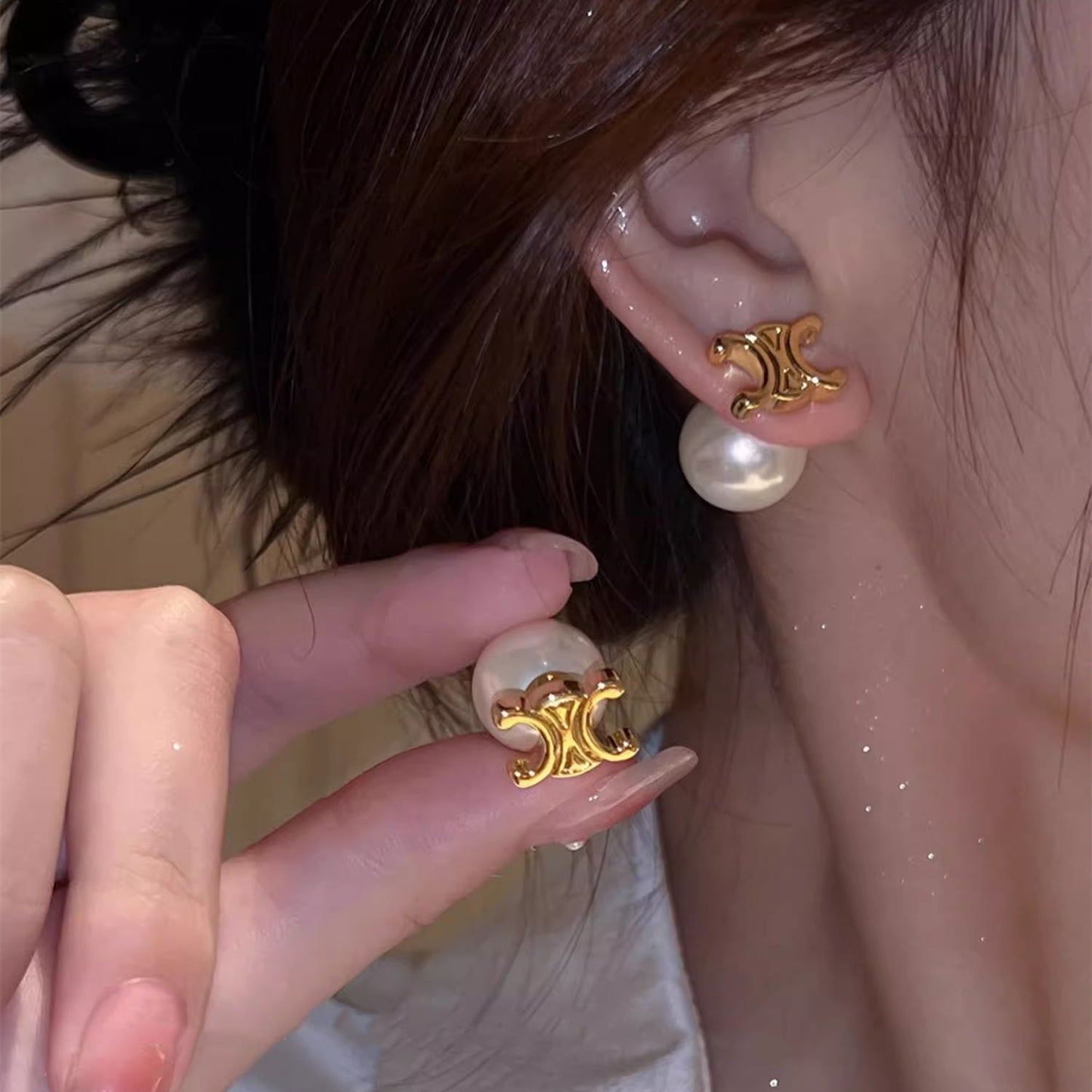 【小物】ビーズ英字柄ピアスアクセサリーG21608