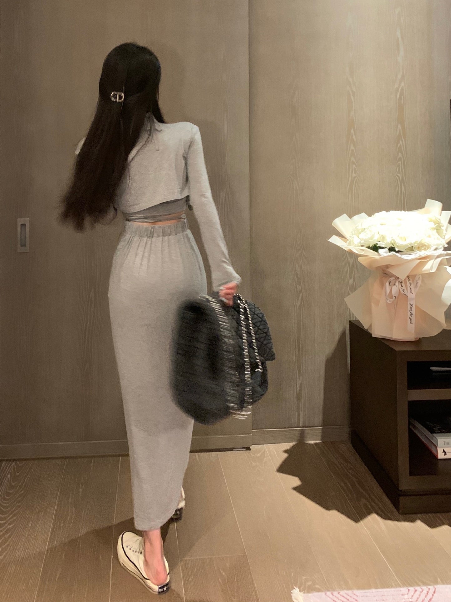 【set】カーディガン+キャミソール+スカート3点セットG21668