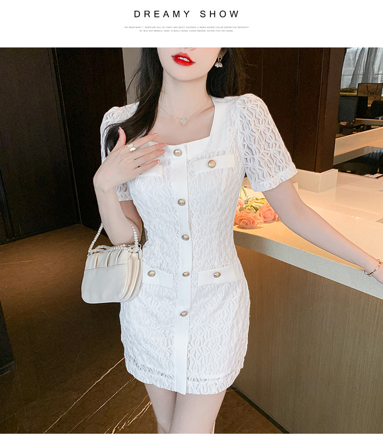 【dress】スクエアネックパフスリーブデートワンピースG21690