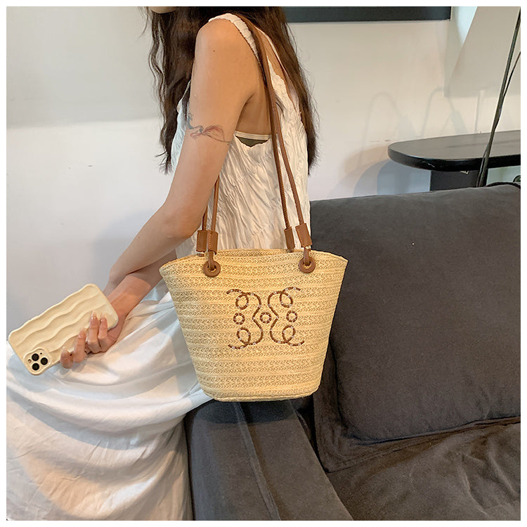 【小物】海旅行カゴバッグG21757