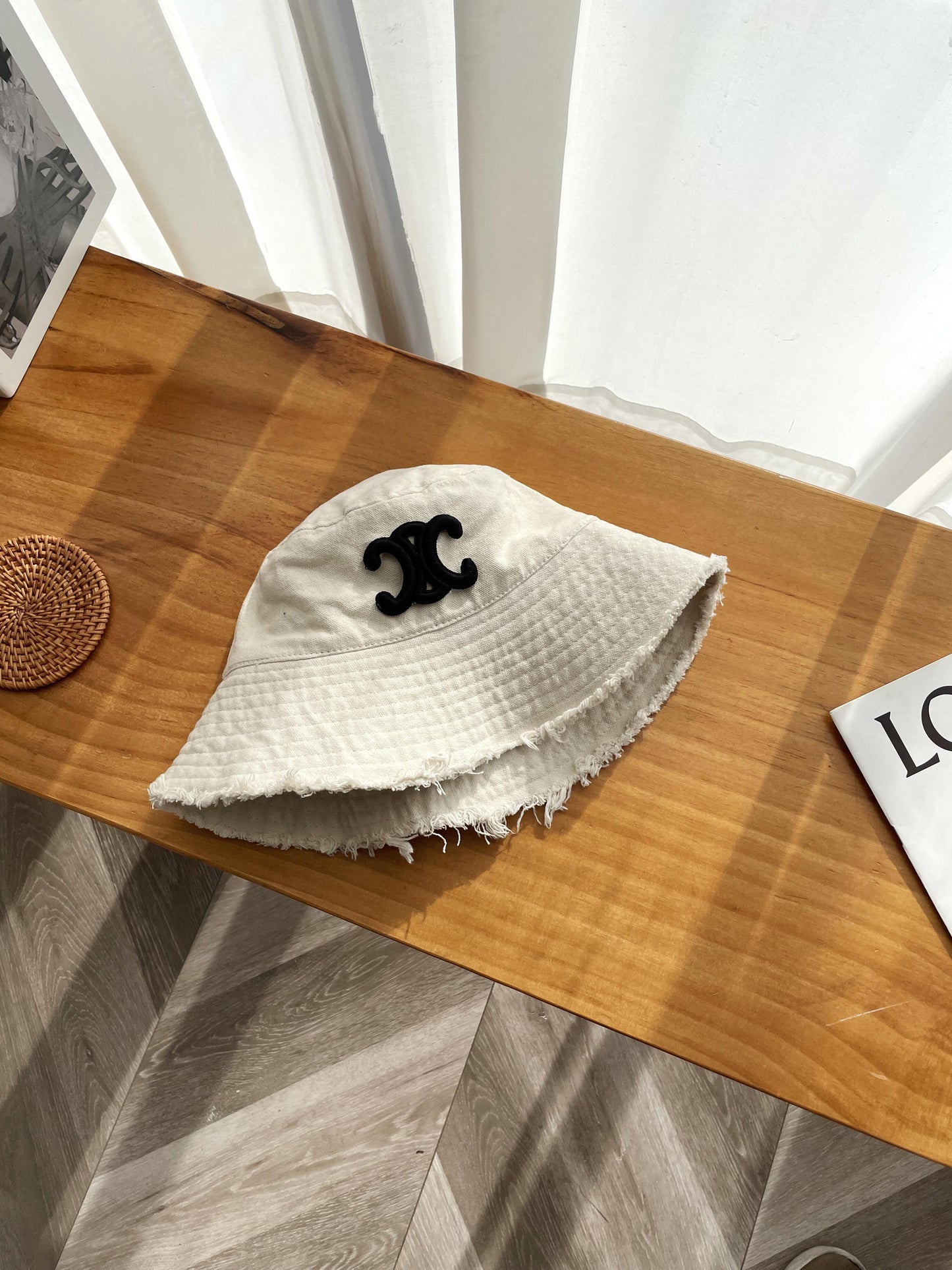 【小物】英字柄小顔効果サファリハットG21759