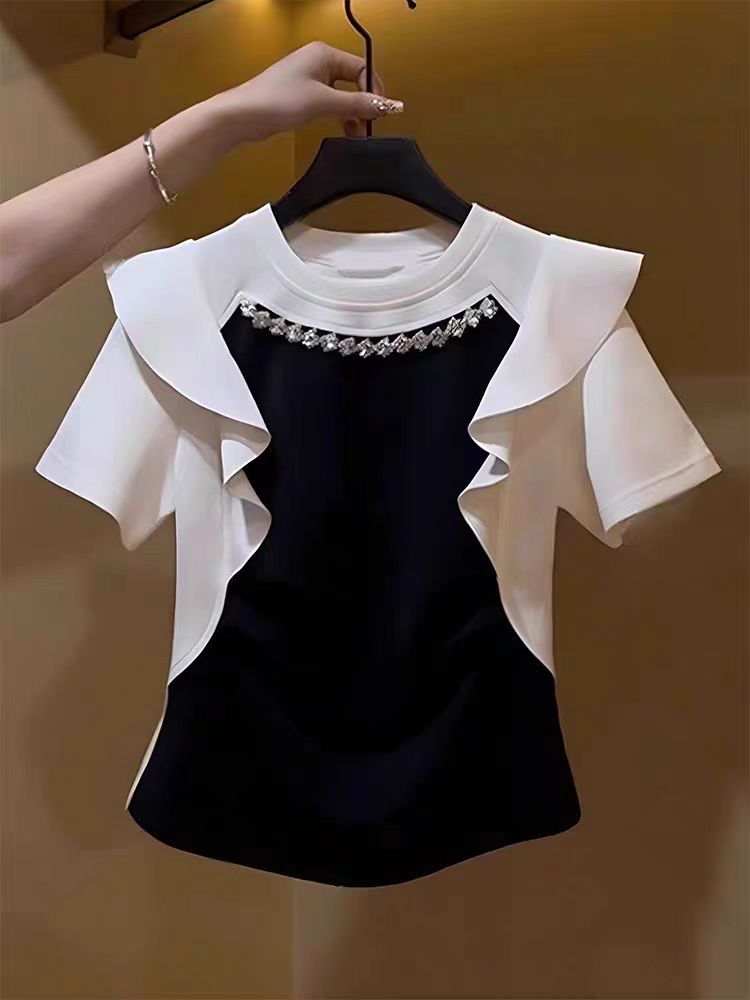 【tops】ラウンドネックフリルTシャツG21767