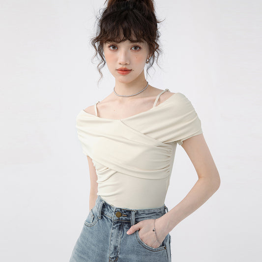 【tops】オープンショルダーTシャツG21808