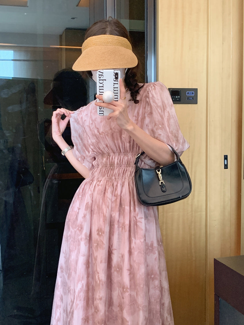 【dress】パフスリーブ花柄ワンピースG21847