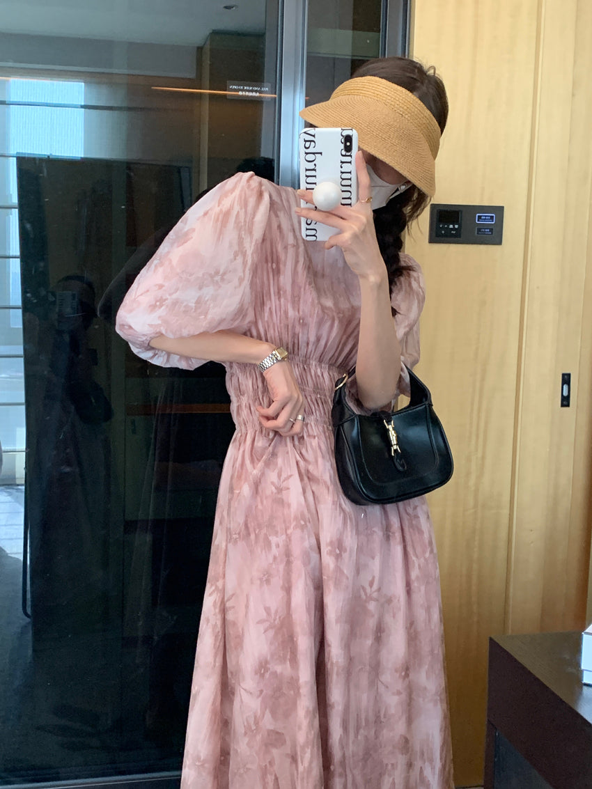 【dress】パフスリーブ花柄ワンピースG21847