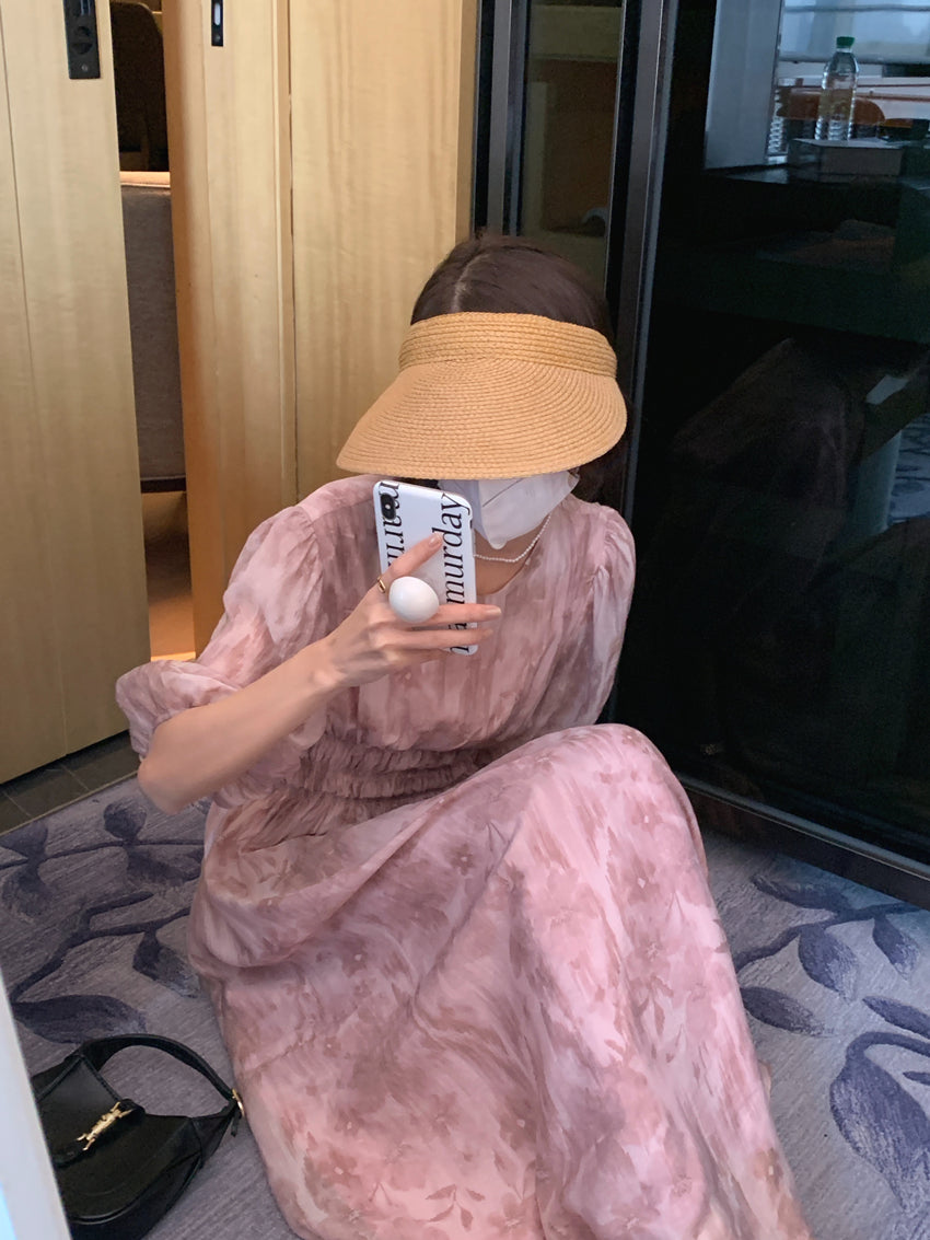 【dress】パフスリーブ花柄ワンピースG21847