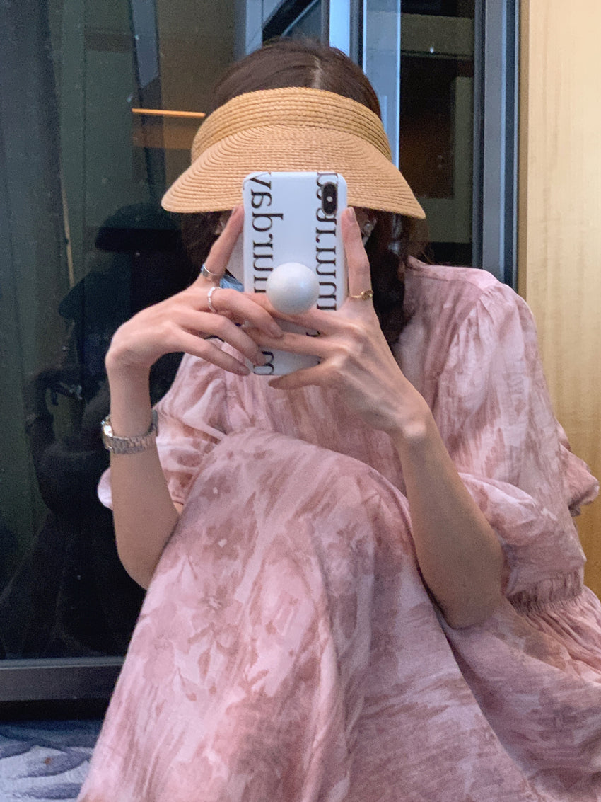 【dress】パフスリーブ花柄ワンピースG21847