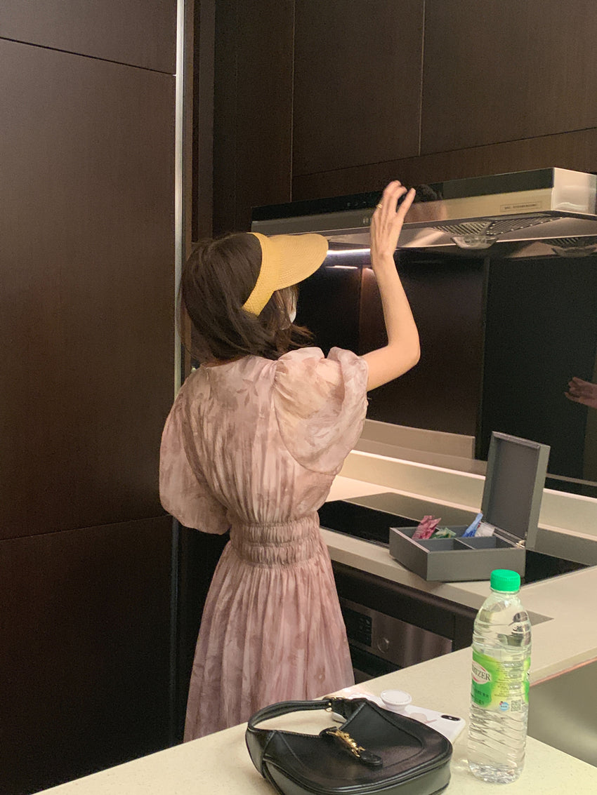 【dress】パフスリーブ花柄ワンピースG21847