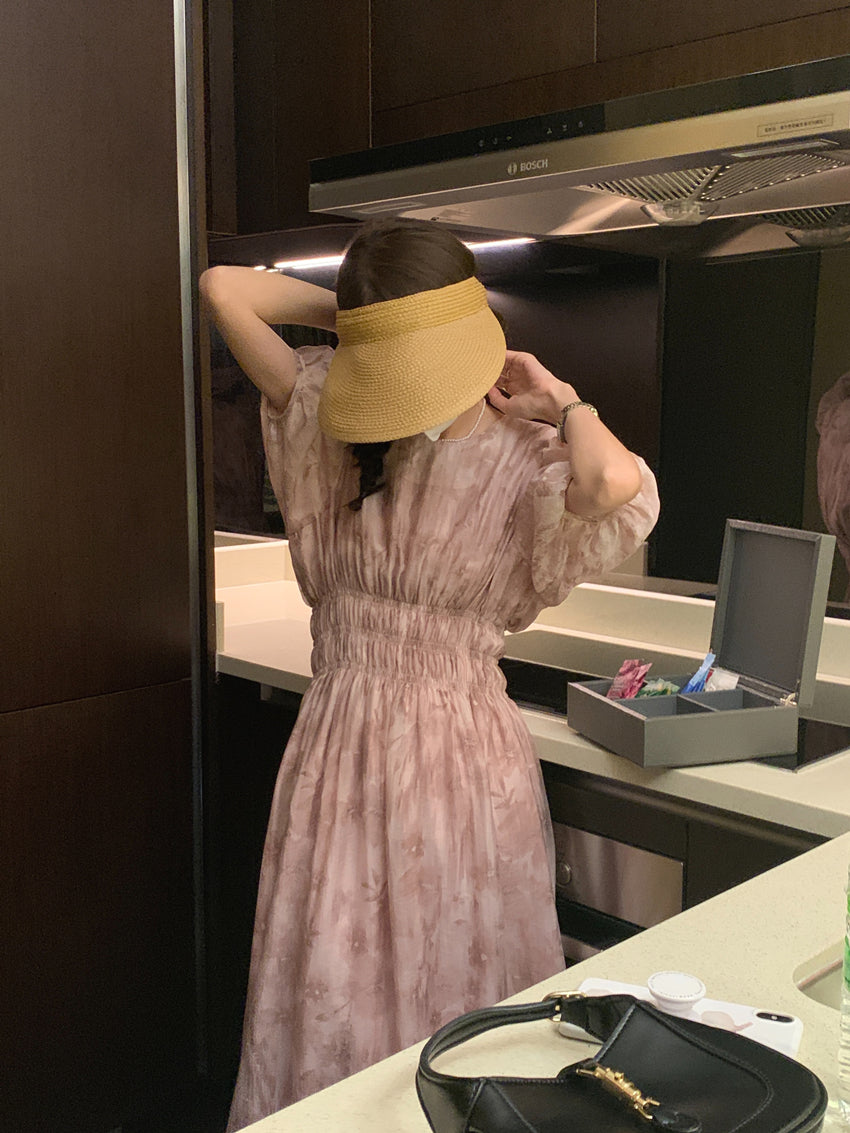 【dress】パフスリーブ花柄ワンピースG21847