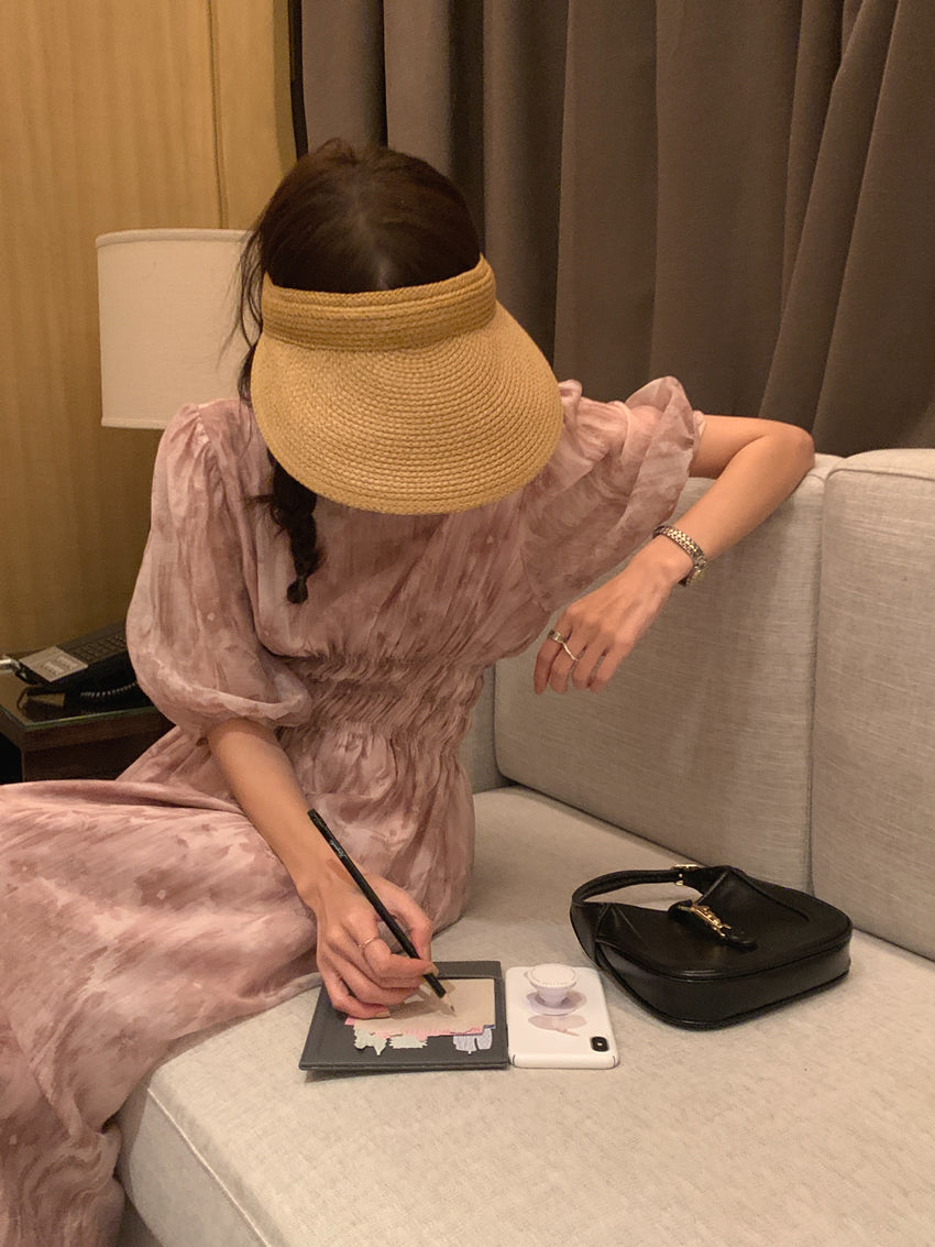 【dress】パフスリーブ花柄ワンピースG21847