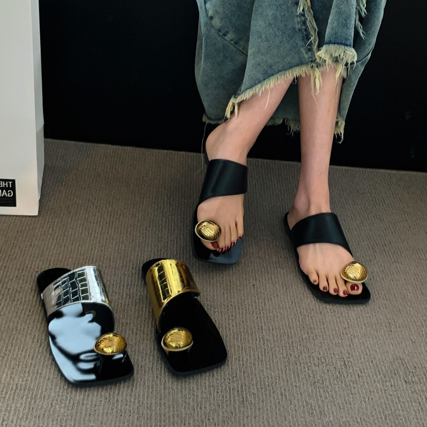 【shoes】3色スクエアトゥサンダルG21870