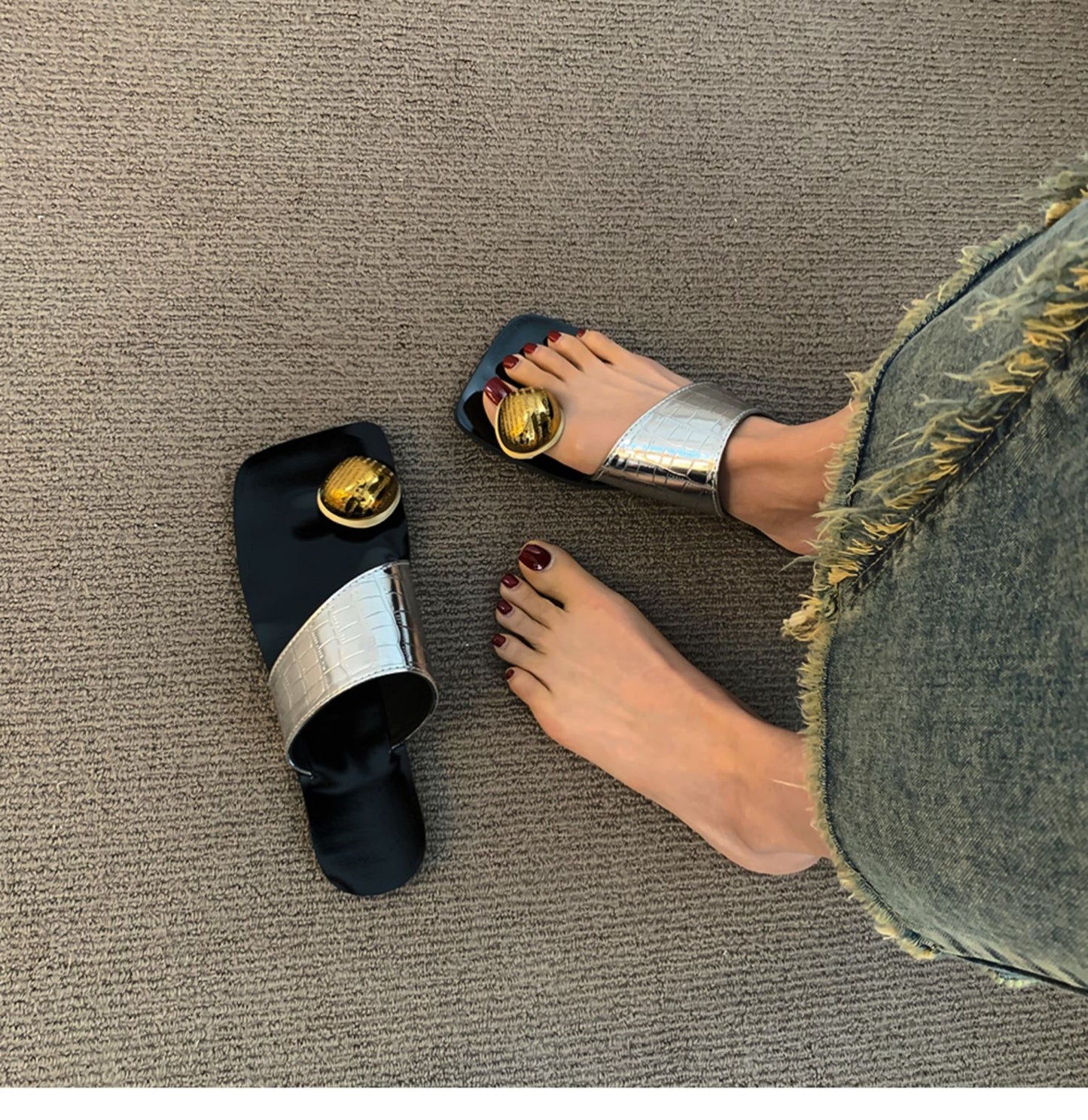 【shoes】3色スクエアトゥサンダルG21870