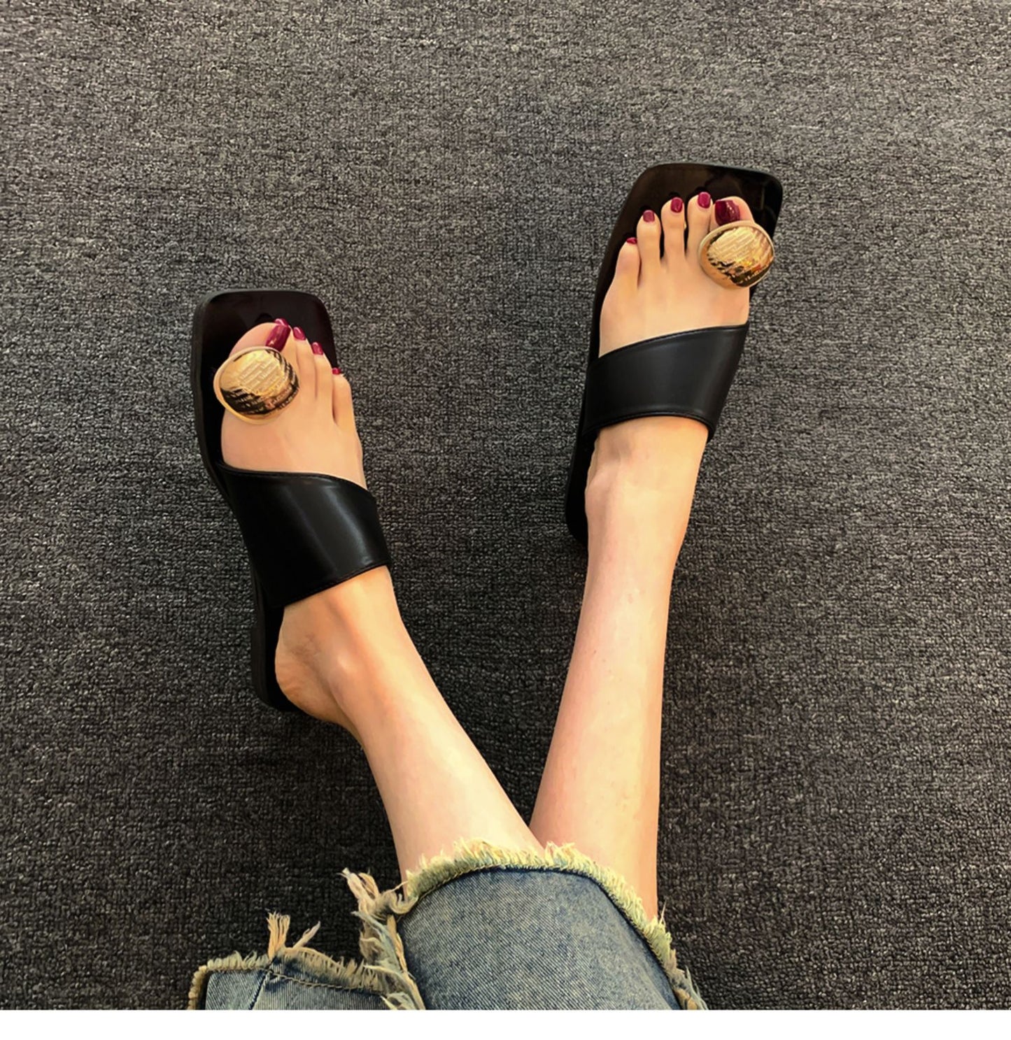 【shoes】3色スクエアトゥサンダルG21870