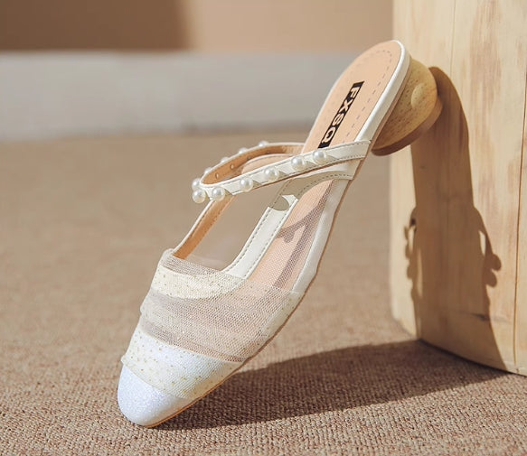 【shoes】2色選択可パールサンダルG21874