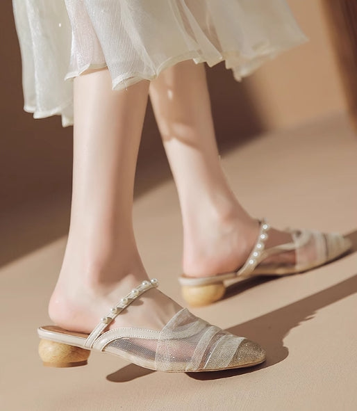 【shoes】2色選択可パールサンダルG21874