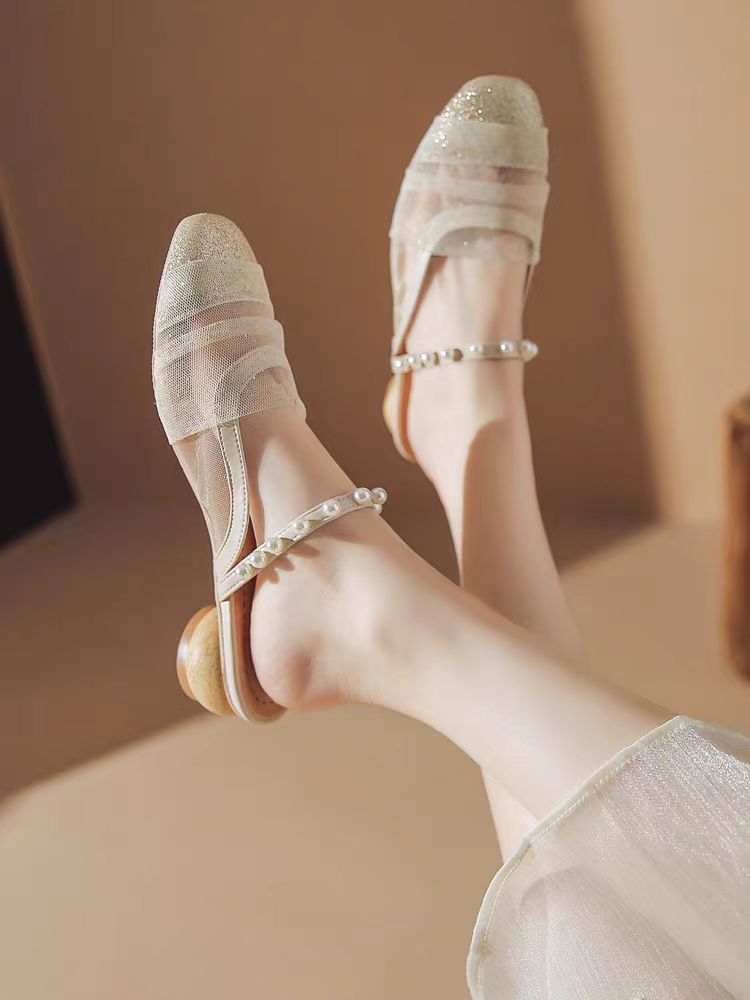 【shoes】2色選択可パールサンダルG21874