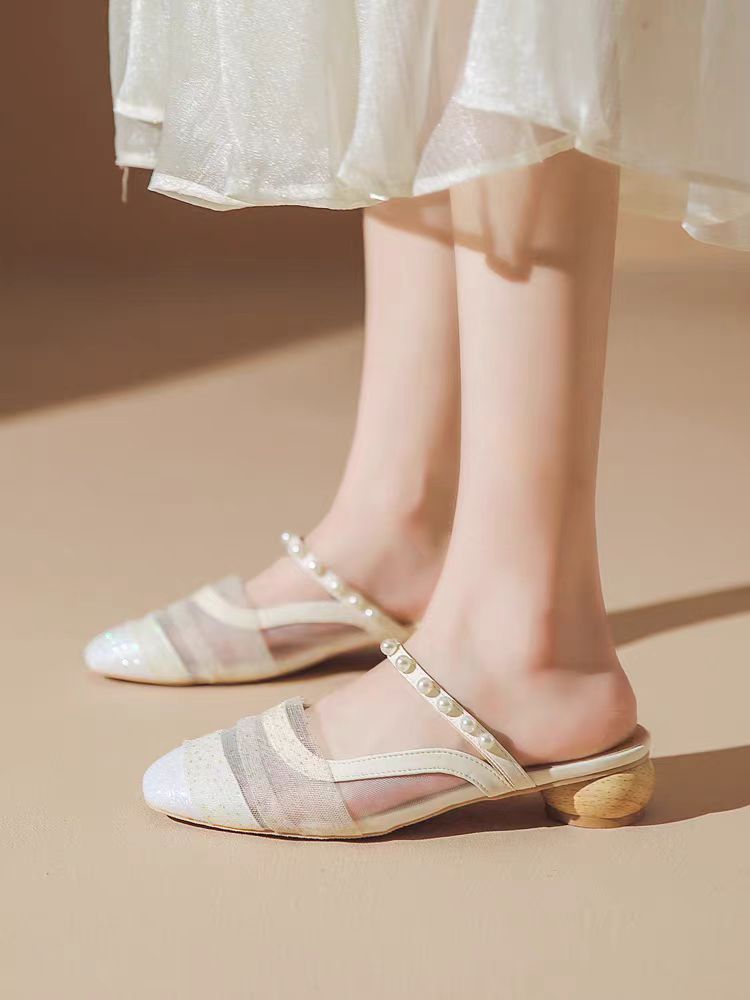 【shoes】2色選択可パールサンダルG21874