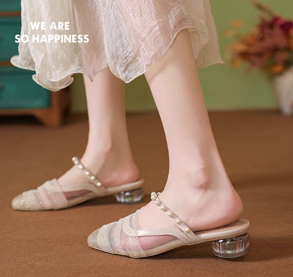 【shoes】2色選択可パールサンダルG21875