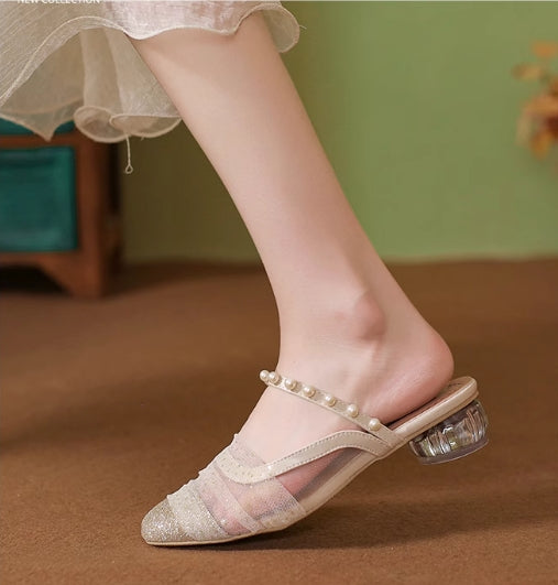 【shoes】2色選択可パールサンダルG21875