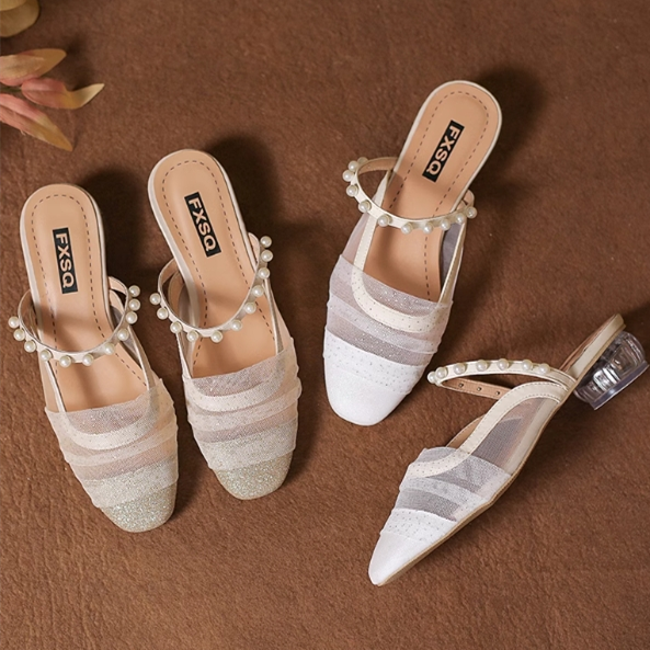 【shoes】2色選択可パールサンダルG21875