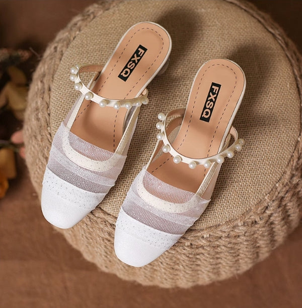 【shoes】2色選択可パールサンダルG21875