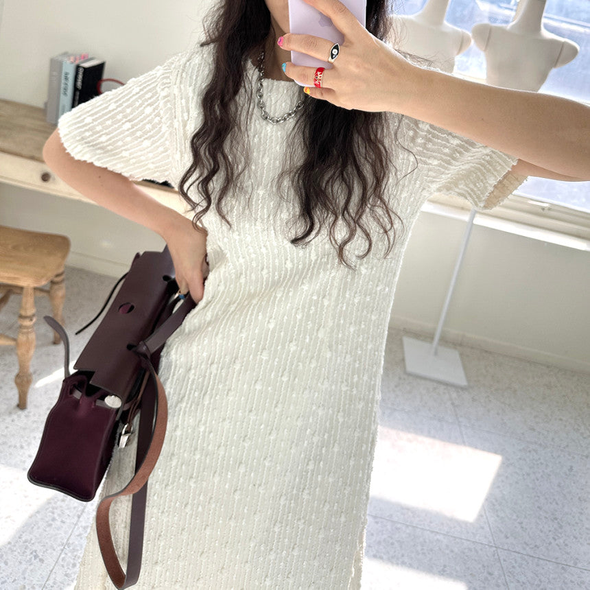 【dress】ラウンドネックデートワンピースG21972