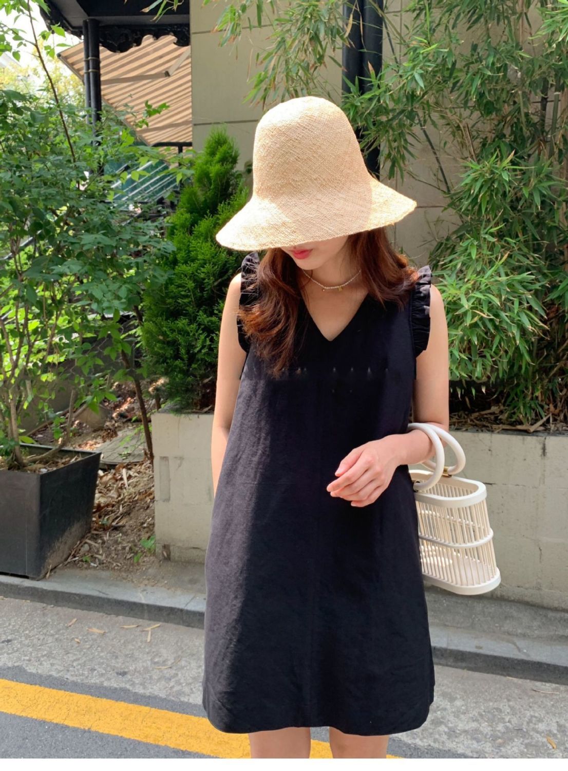 【dress】ノースリーブVネックデートワンピースG22012