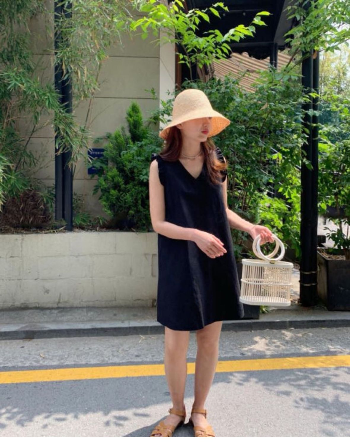 【dress】ノースリーブVネックデートワンピースG22012