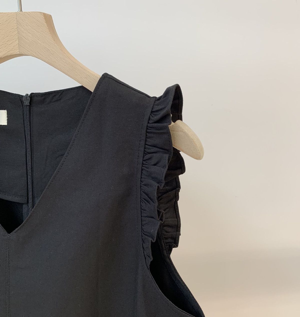 【dress】ノースリーブVネックデートワンピースG22012