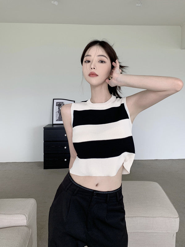 【tops】 ストライプ柄タンクトップG22061