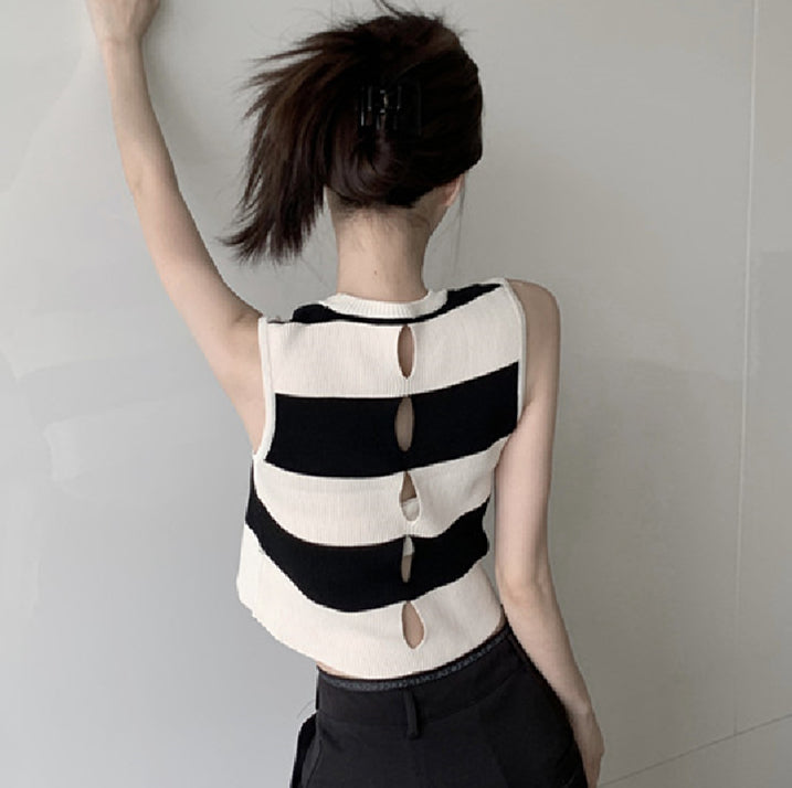 【tops】 ストライプ柄タンクトップG22061