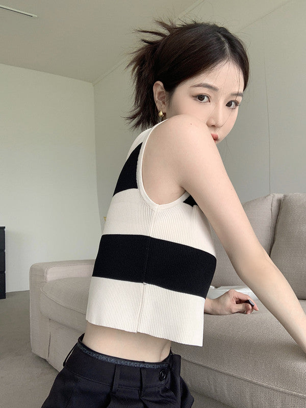 【tops】 ストライプ柄タンクトップG22061